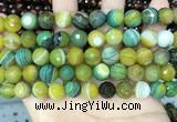 CAA5166 15.5 inches 10mm faceted round banded agate beads