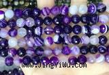 CAA5179 15.5 inches 8mm faceted round banded agate beads