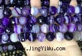 CAA5182 15.5 inches 14mm faceted round banded agate beads