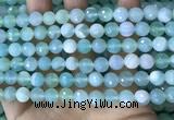 CAA5221 15.5 inches 8mm faceted round banded agate beads
