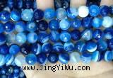 CAA5229 15.5 inches 10mm faceted round banded agate beads