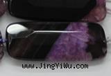 CAA523 15.5 inches 25*56mm faceted rectangle agate druzy geode beads