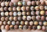 CAA5273 15.5 inches 10mm round natural red crazy lace agate beads