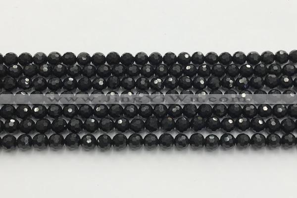 CAA5337 15.5 inches 6mm faceted round black onyx beads wholesale