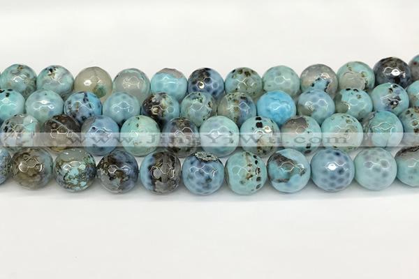 CAA5422 15.5 inches 14mm faceted round agate gemstone beads