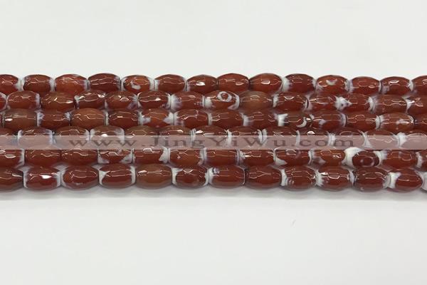 CAA5460 15.5 inches 8*12mm faceted rice agate beads