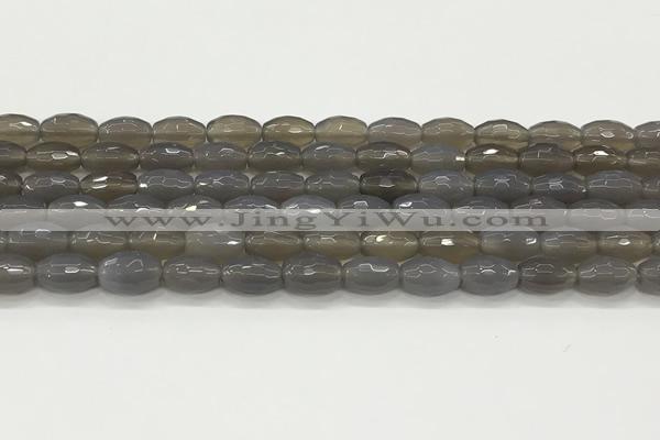 CAA5482 15.5 inches 8*12mm faceted rice agate beads