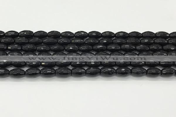 CAA5483 15.5 inches 8*12mm faceted rice agate beads