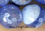 CAA5553 15 inches 12mm faceted round AB-color banded agate beads