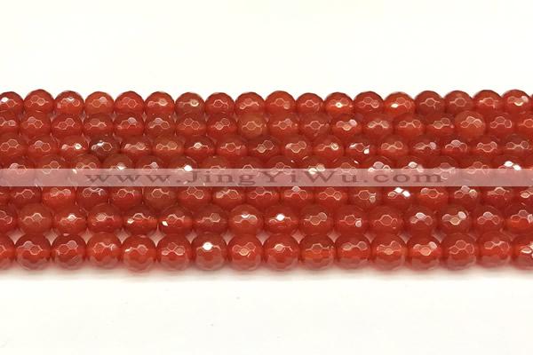 CAA5740 15 inches 6mm faceted round red agate beads