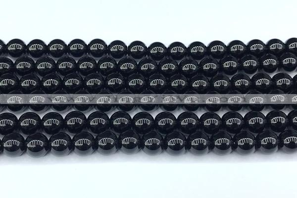 CAA5885 15 inches 8mm round black agate beads, 2mm hole