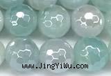 CAA6001 15 inches 8mm faceted round AB-color line agate beads