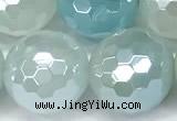 CAA6003 15 inches 12mm faceted round AB-color line agate beads