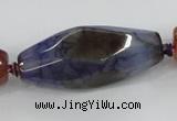 CAA615 15.5 inches 16*40mm faceted rice dragon veins agate beads