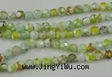 CAA707 15.5 inches 4mm faceted round fire crackle agate beads