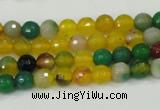 CAA708 15.5 inches 6mm faceted round fire crackle agate beads