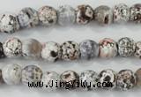CAA711 15.5 inches 8mm faceted round fire crackle agate beads