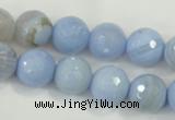 CAA739 15.5 inches 14mm faceted round blue lace agate beads wholesale