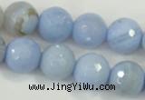 CAA740 15.5 inches 16mm faceted round blue lace agate beads wholesale