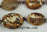 CAA760 15.5 inches 14*18mm twisted oval wooden agate beads