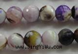 CAA804 15.5 inches 12mm faceted round fire crackle agate beads