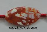 CAA841 15.5 inches 20*40mm twisted oval fire crackle agate beads