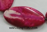 CAA844 15.5 inches 22*40mm twisted oval fire crackle agate beads