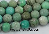 CAB08 15.5 inches 10mm faceted round green grass agate gemstone beads