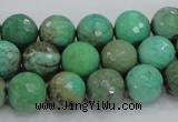 CAB09 15.5 inches 12mm faceted round green grass agate gemstone beads