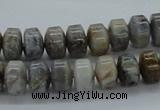 CAB140 15.5 inches 7*10mm roundel bamboo leaf agate beads