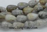 CAB143 15.5 inches 8*12mm teardrop bamboo leaf agate beads