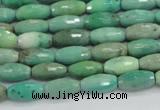 CAB18 15.5 inches 6*12mm faceted rice green grass agate beads