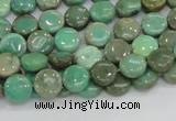 CAB25 15.5 inches 8mm coin green grass agate gemstone beads