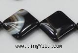 CAB327 15.5 inches 20*20mm diamond black agate gemstone beads