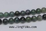 CAB383 15.5 inches 6mm round moss agate gemstone beads wholesale