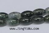 CAB389 15.5 inches 8*12mm rice moss agate gemstone beads wholesale