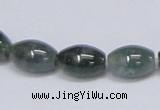 CAB390 15.5 inches 10*15mm rice moss agate gemstone beads wholesale