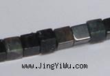 CAB397 15.5 inches 8*8mm cube moss agate gemstone beads wholesale