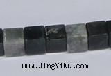 CAB398 15.5 inches 10*10mm cube moss agate gemstone beads wholesale