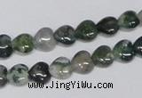 CAB404 15.5 inches 8*8mm heart moss agate gemstone beads wholesale