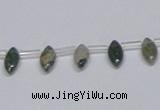 CAB411 15.5 inches 5*10mm horse eye moss agate gemstone beads