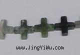 CAB416 15.5 inches 12*12mm cross moss agate gemstone beads