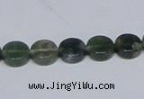 CAB419 15.5 inches 10mm coin moss agate gemstone beads wholesale
