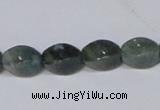 CAB420 15.5 inches 8*12mm twisted rice moss agate gemstone beads