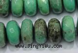 CAB45 15.5 inches 10*18mm faceted rondelle green grass agate beads