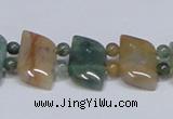 CAB468 15.5 inches horse eye & round double-drilled indian agate beads