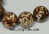 CAB613 15.5 inches 16mm round leopard skin agate beads wholesale