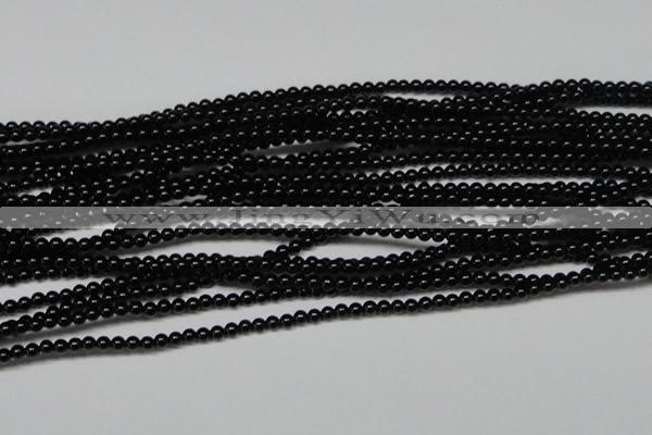 CAB720 15.5 inches 3mm round black agate gemstone beads wholesale