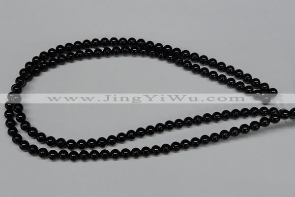 CAB723 15.5 inches 6mm round black agate gemstone beads wholesale