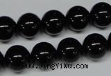 CAB726 15.5 inches 12mm round black agate gemstone beads wholesale